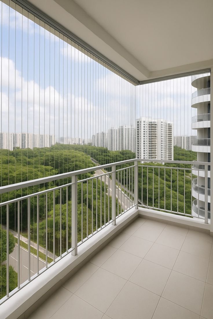 Invisible grill for balcony safety