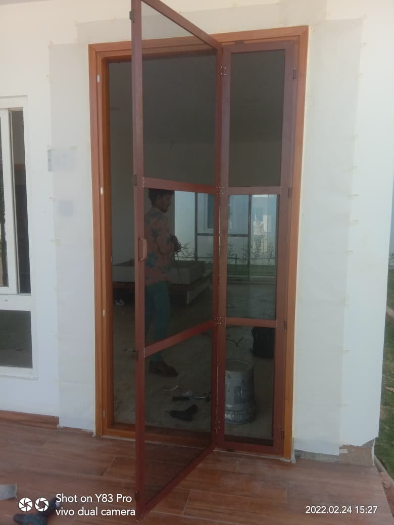 Open folding door system